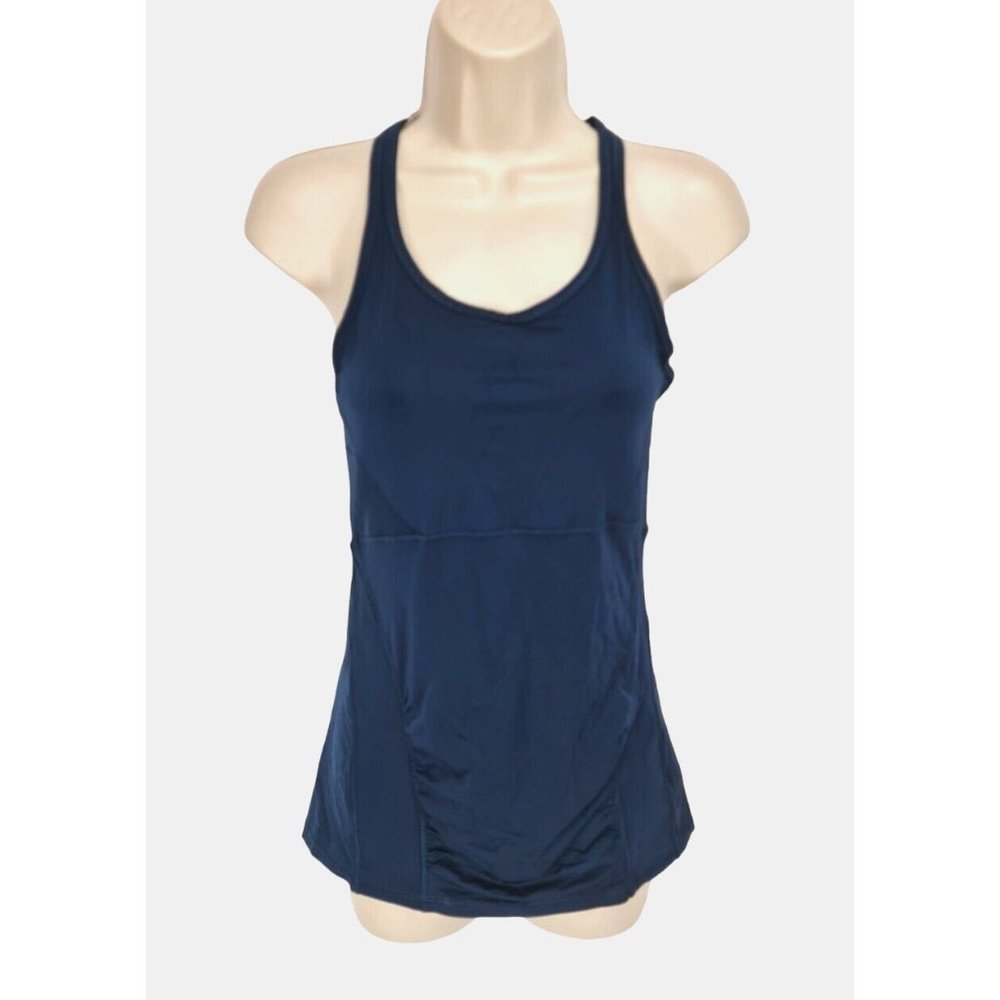 ATHLETA Womens Forerunner Tank Top Racerback Size XS Navy Blue Crew Neck 155P